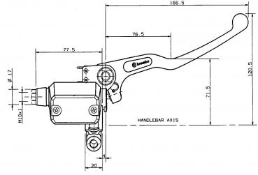Brembo Handbremspumpe / Handbremszylinder PS15, schwarz