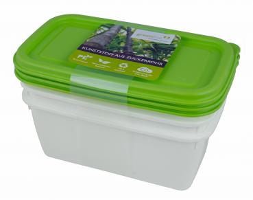 Gies greenline Tiefkühlboxen Set 3 x 0,75 Liter, BPA-frei