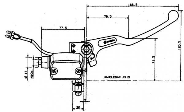 Brembo Handbremspumpe PS13 mit Bremslichtschalter