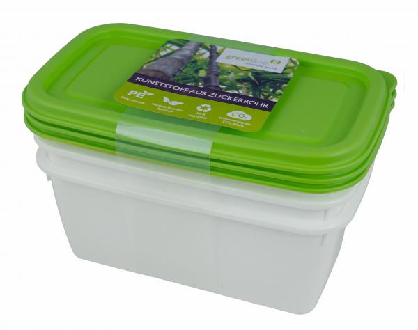 Gies greenline Tiefkühlboxen Set 3 x 0,75 Liter, BPA-frei